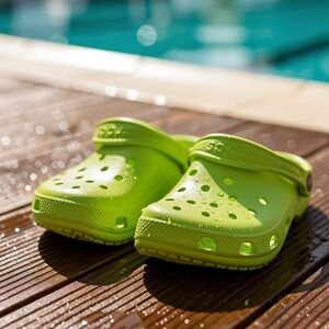 CROCS Kids Neon Green Sandals